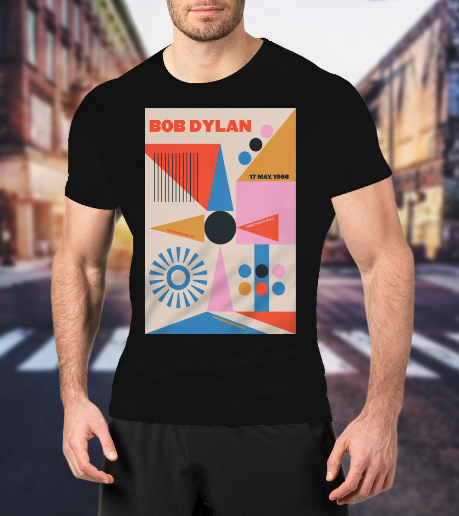 Bob Dylan Manchester Free Trade Hall 17 May 1966 Colorful Geometric T-Shirt