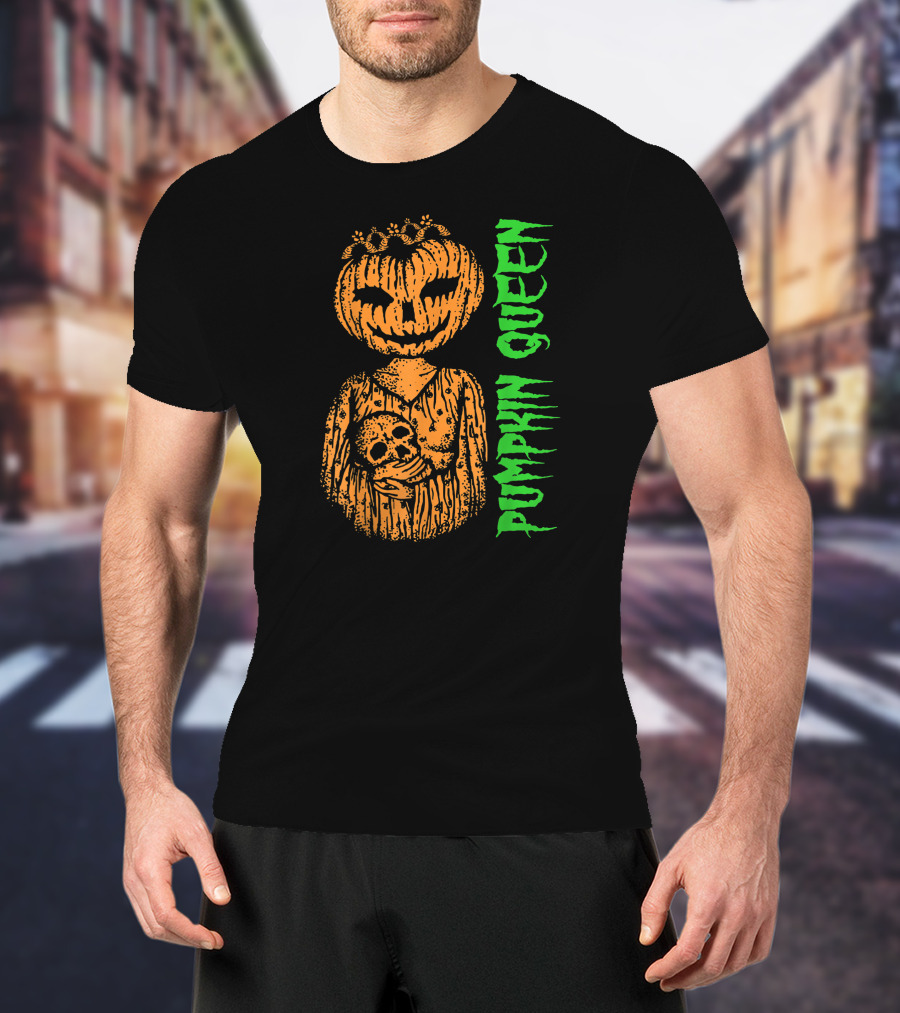 Pumpkin Queen Halloween Skull T-Shirt