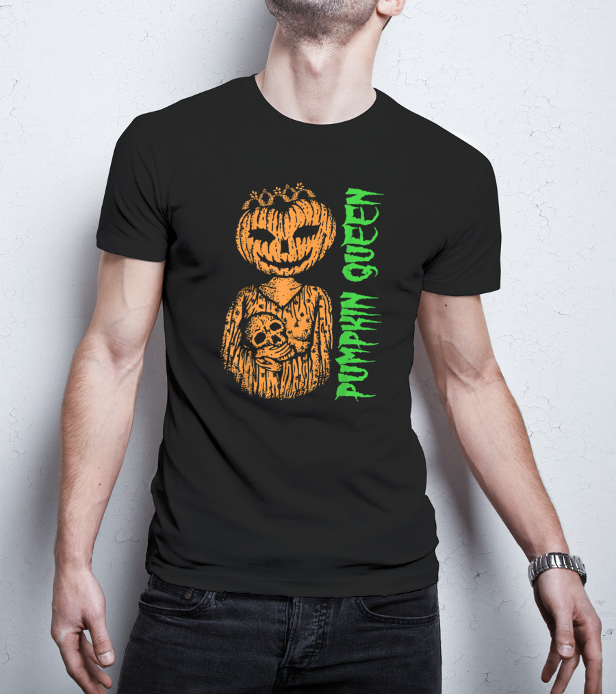 Pumpkin Queen Halloween Skull T-Shirt