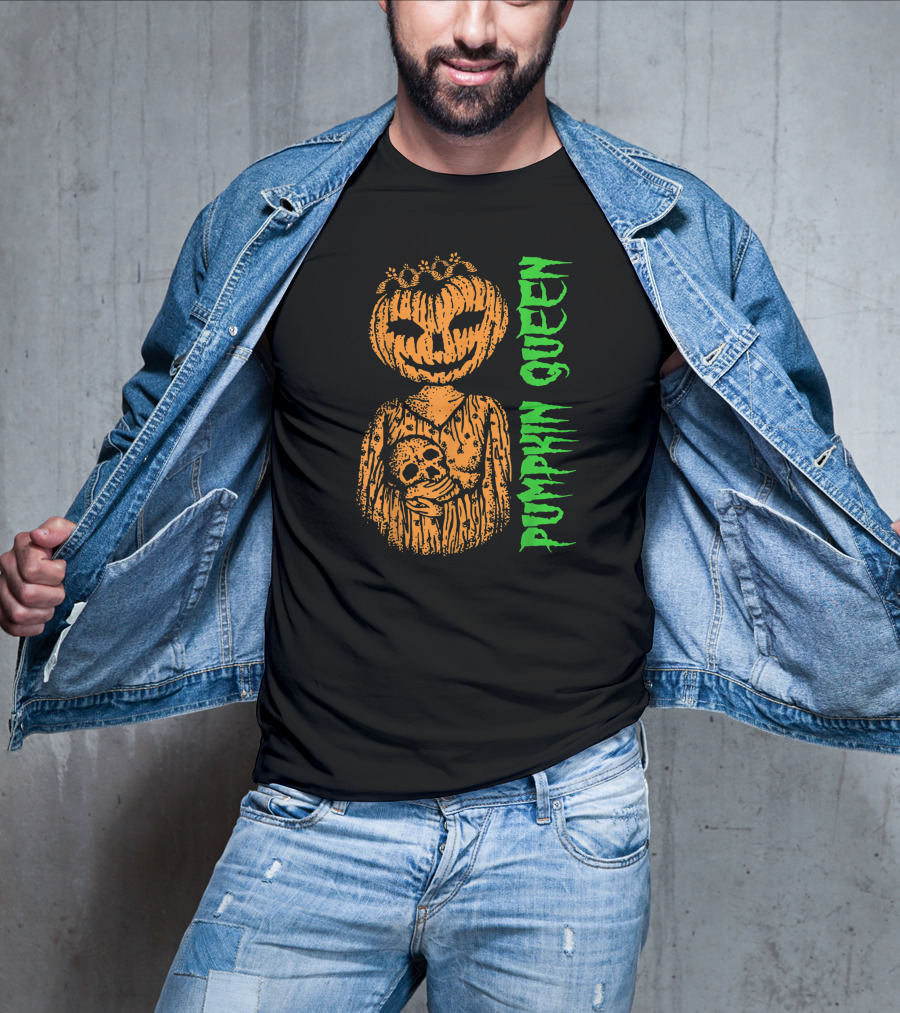 Pumpkin Queen Halloween Skull T-Shirt