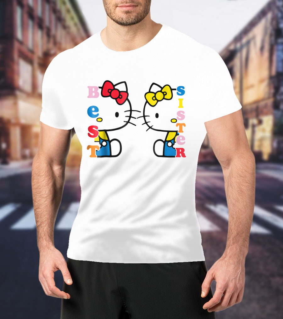 Hello Kitty Mimmy Best Sister Black Bow T-Shirt