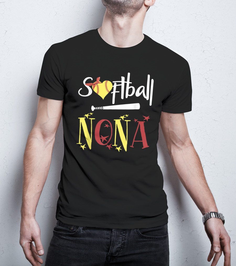 Softball Nona Heart Bat Star T-Shirt