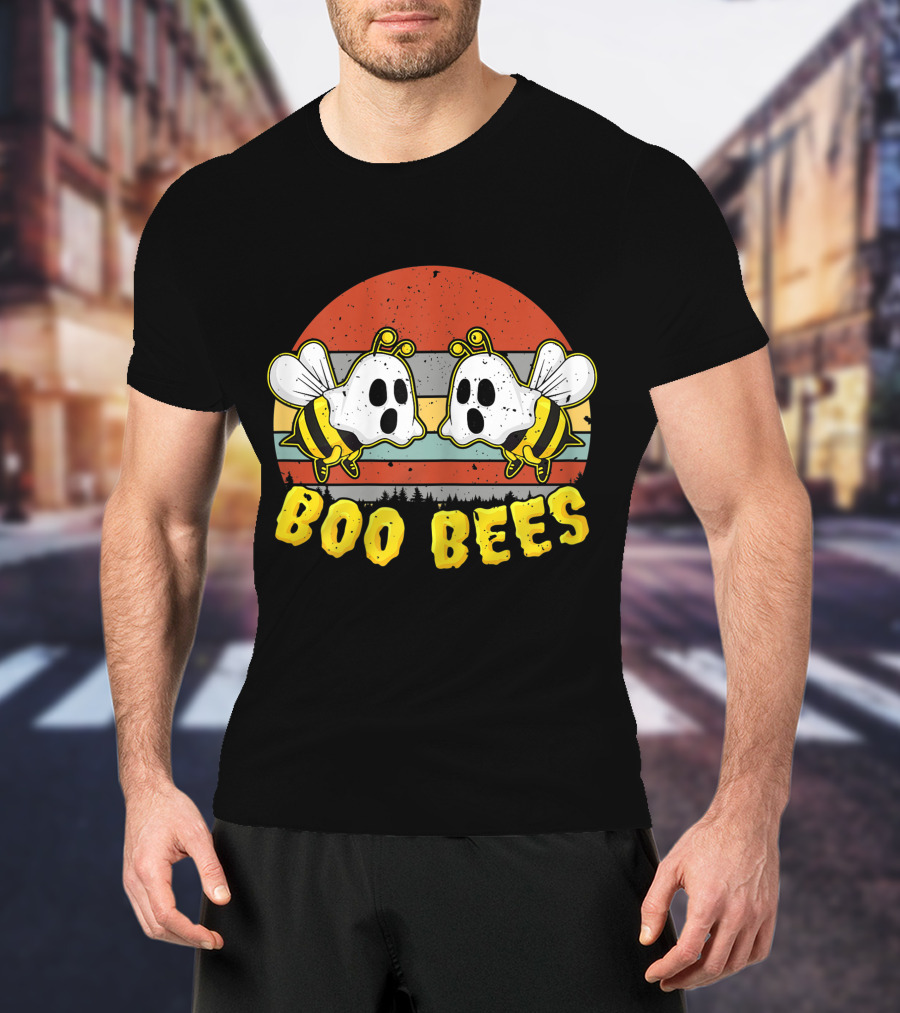 Boo Bees Retro Ghostly Bees Halloween Humor T-Shirt
