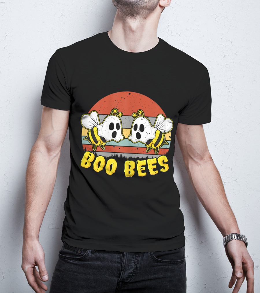 Boo Bees Retro Ghostly Bees Halloween Humor T-Shirt