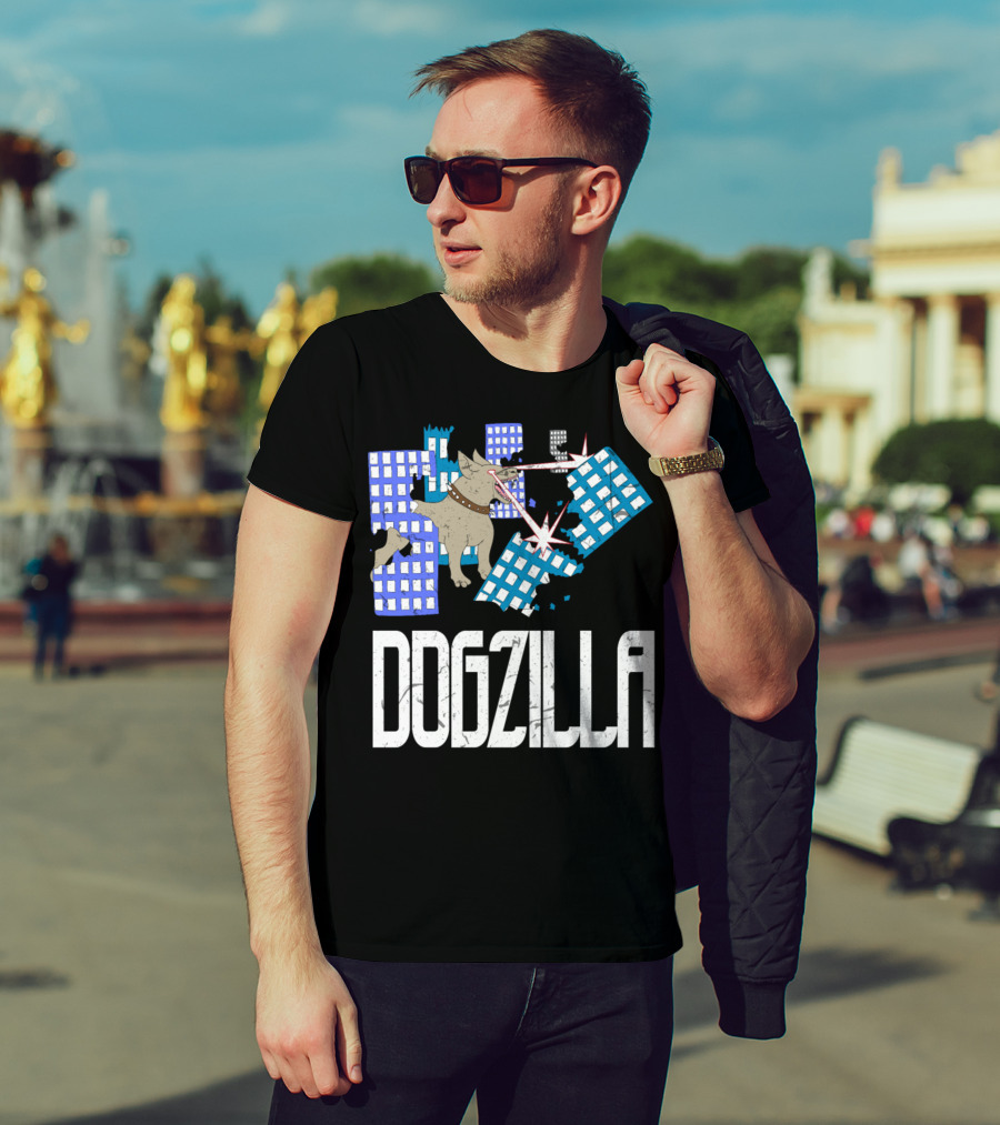 DOGZILLA Laser-Eyed Dog Rampaging Through Skyscrapers T-Shirt