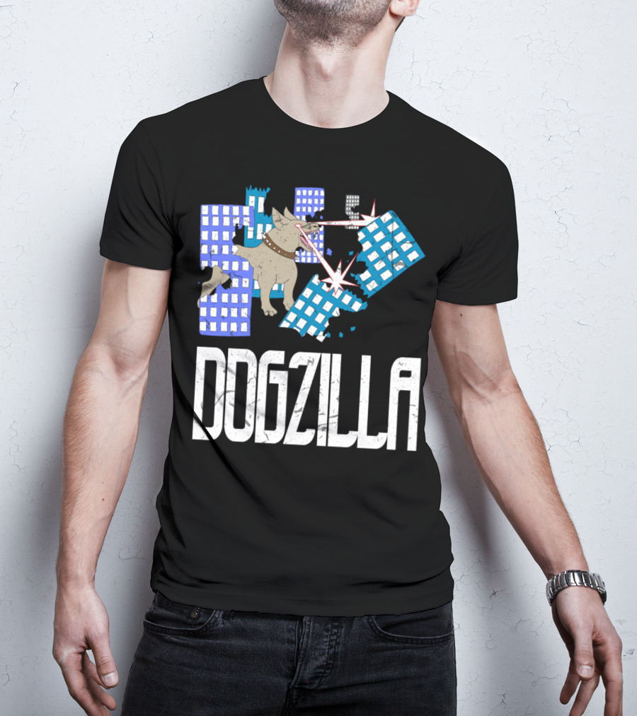 DOGZILLA Laser-Eyed Dog Rampaging Through Skyscrapers T-Shirt