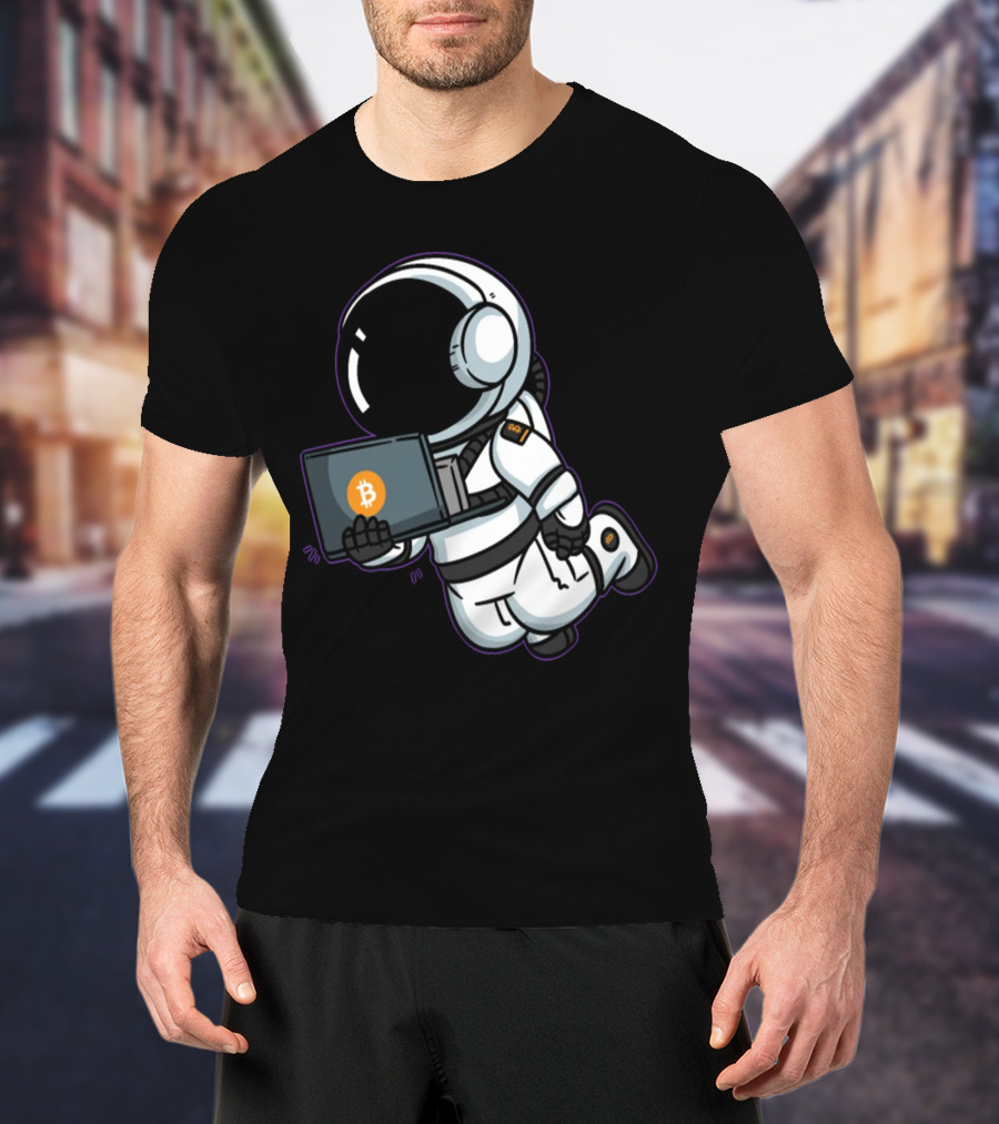 Astronaut Bitcoin To The Moon Crypto Adventure T-Shirt