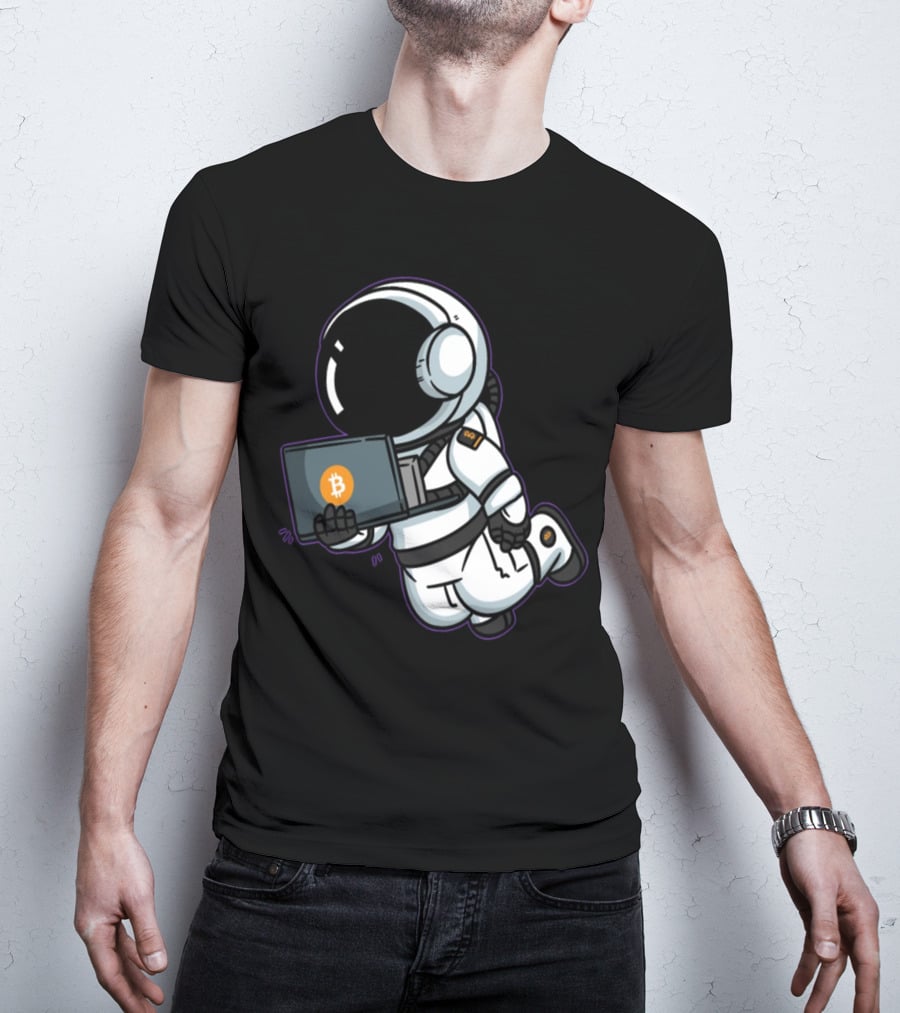 Astronaut Bitcoin To The Moon Crypto Adventure T-Shirt