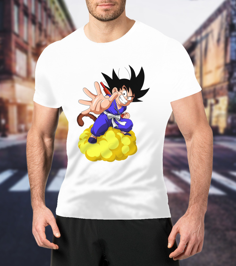 Goku Kid Riding Flying Nimbus Dragon Ball Classic Image T-Shirt