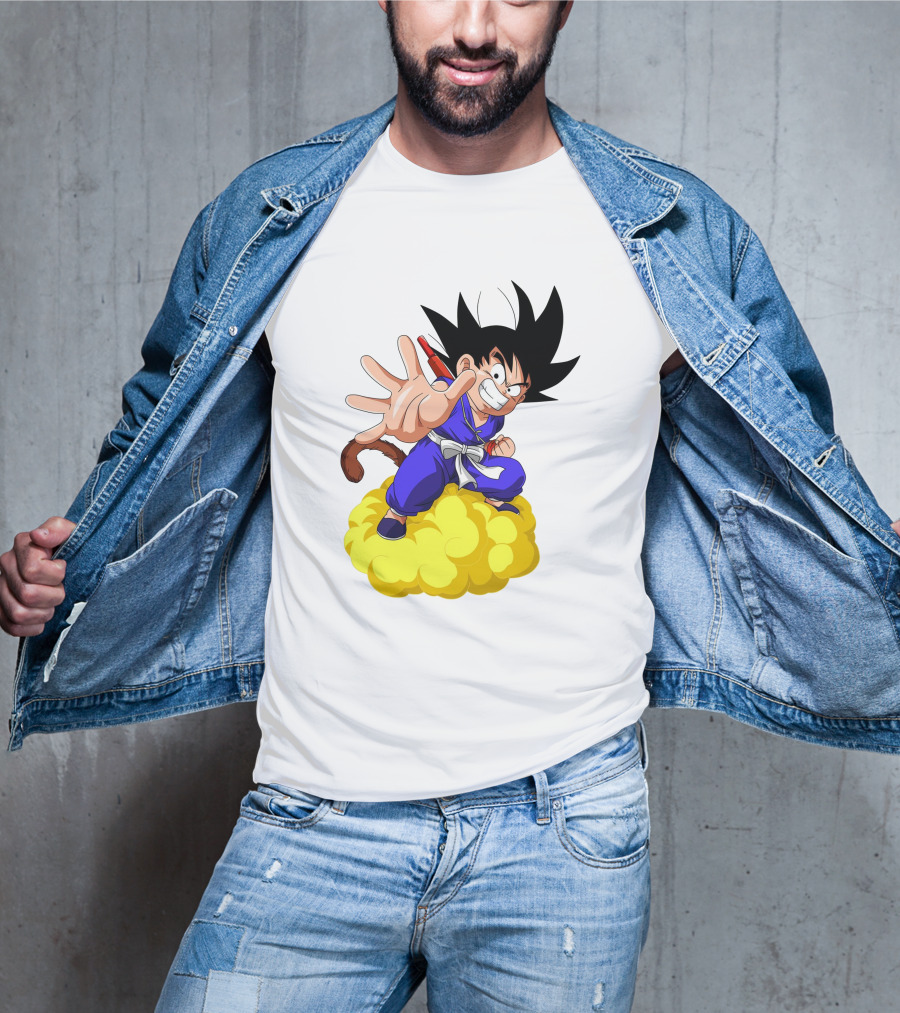 Goku Kid Riding Flying Nimbus Dragon Ball Classic Image T-Shirt