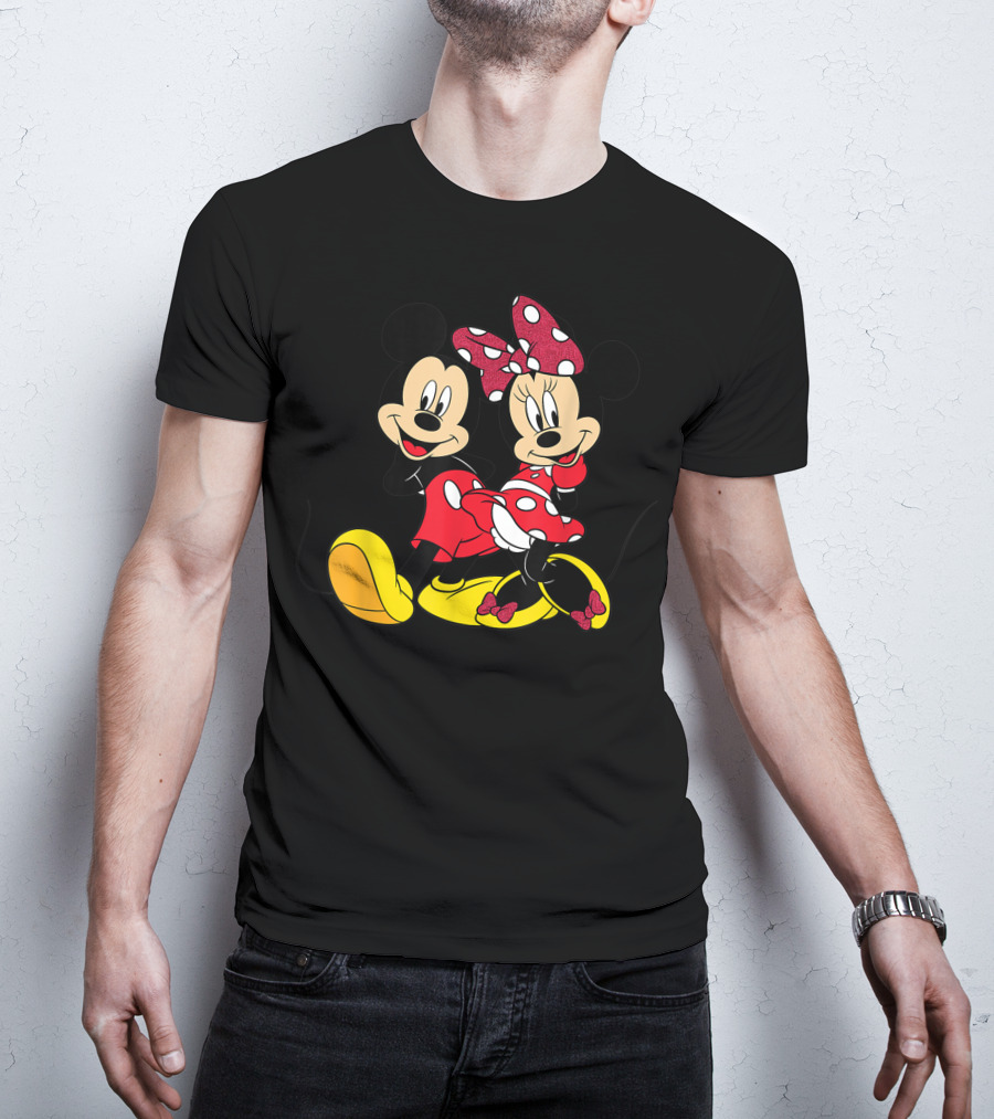 Mickey And Minnie Mouse Classic Cartoon Characters T-Shirt