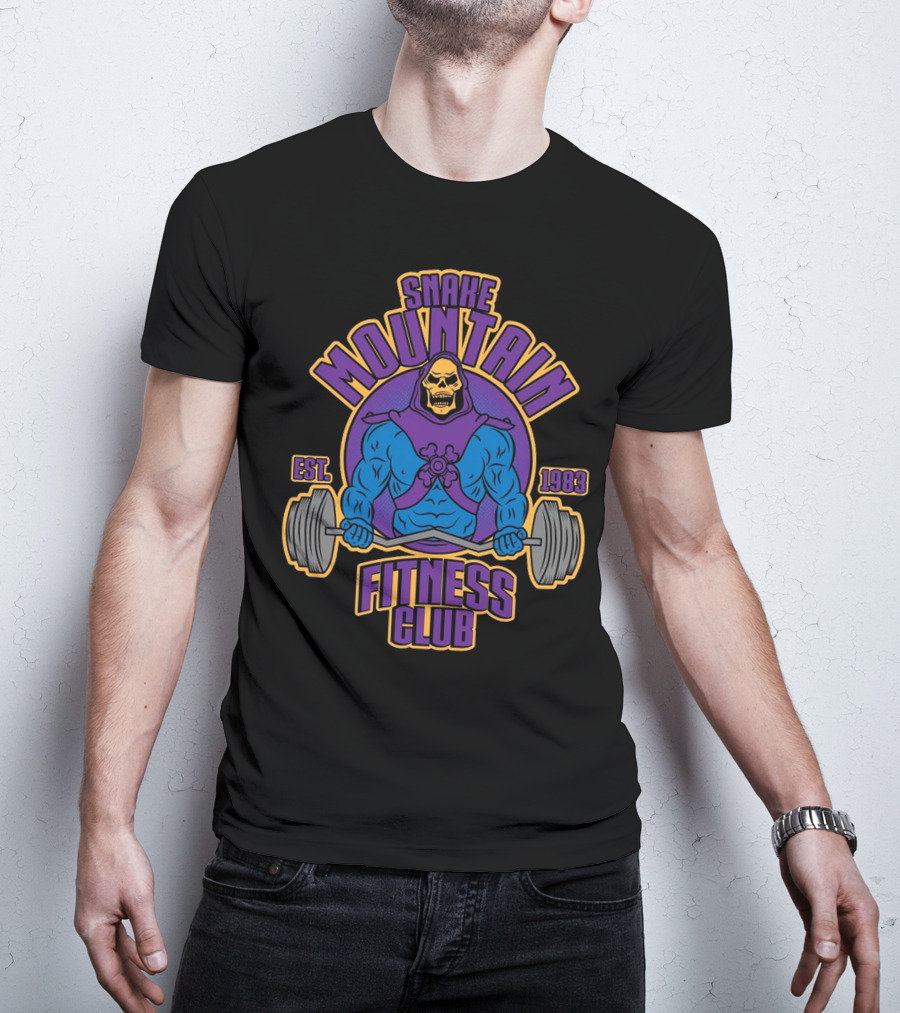Snake Mountain Fitness Club Est. 1983 Lifting Skull T-Shirt