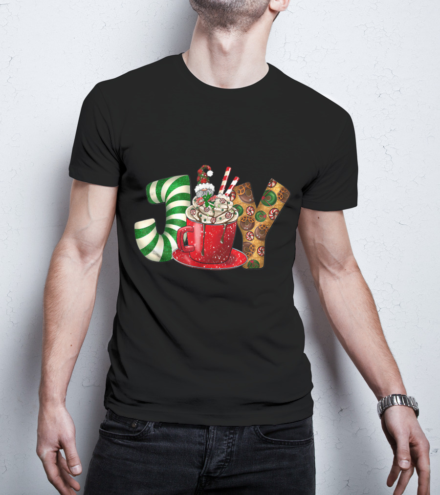 Joy Gnome Coffee Christmas Holiday Peppermint Mug T-Shirt