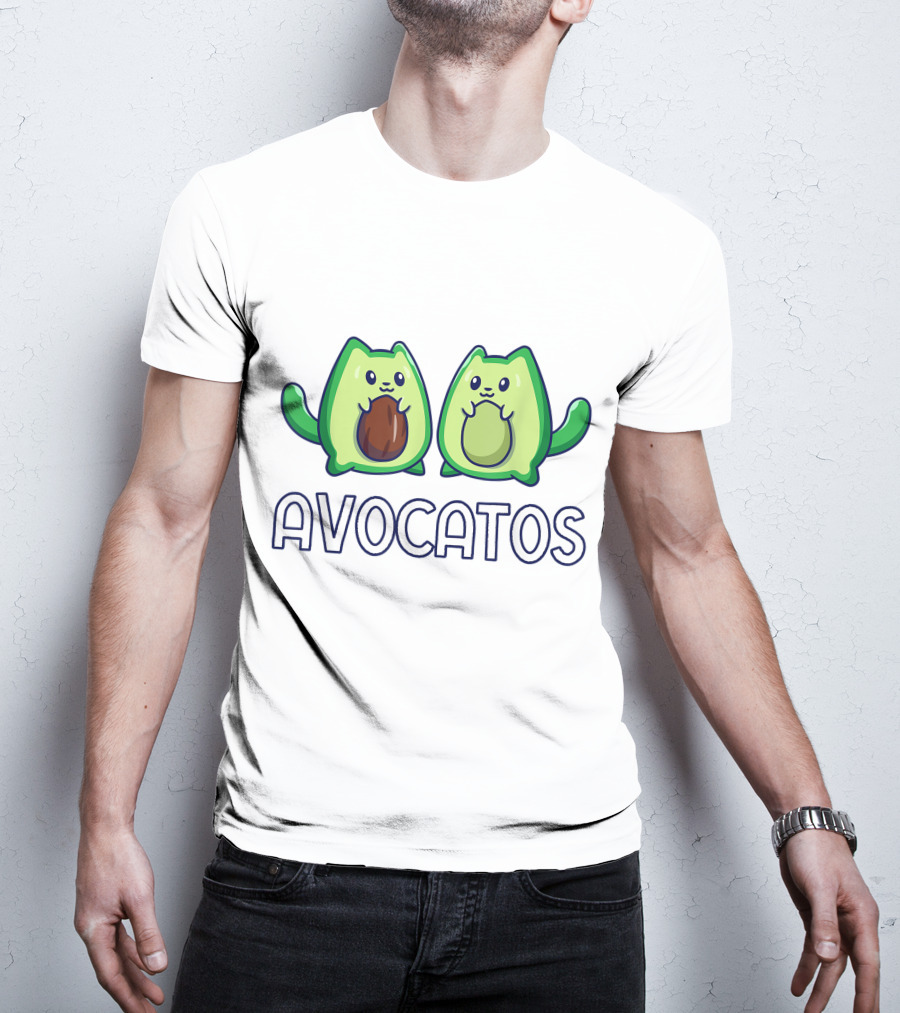 Avogatos Avocado Cats Cute Cartoon T-Shirt