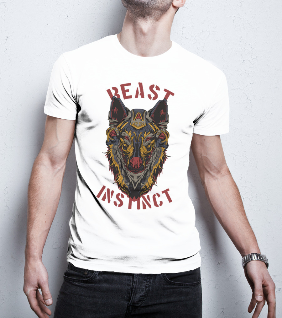 Beast Instinct Wolf Warrior Emblem T-Shirt