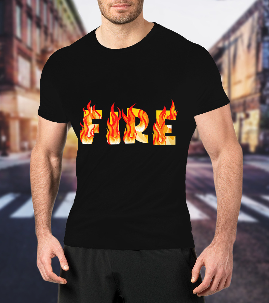 FIRE Couple DIY Flame Letters T-Shirt
