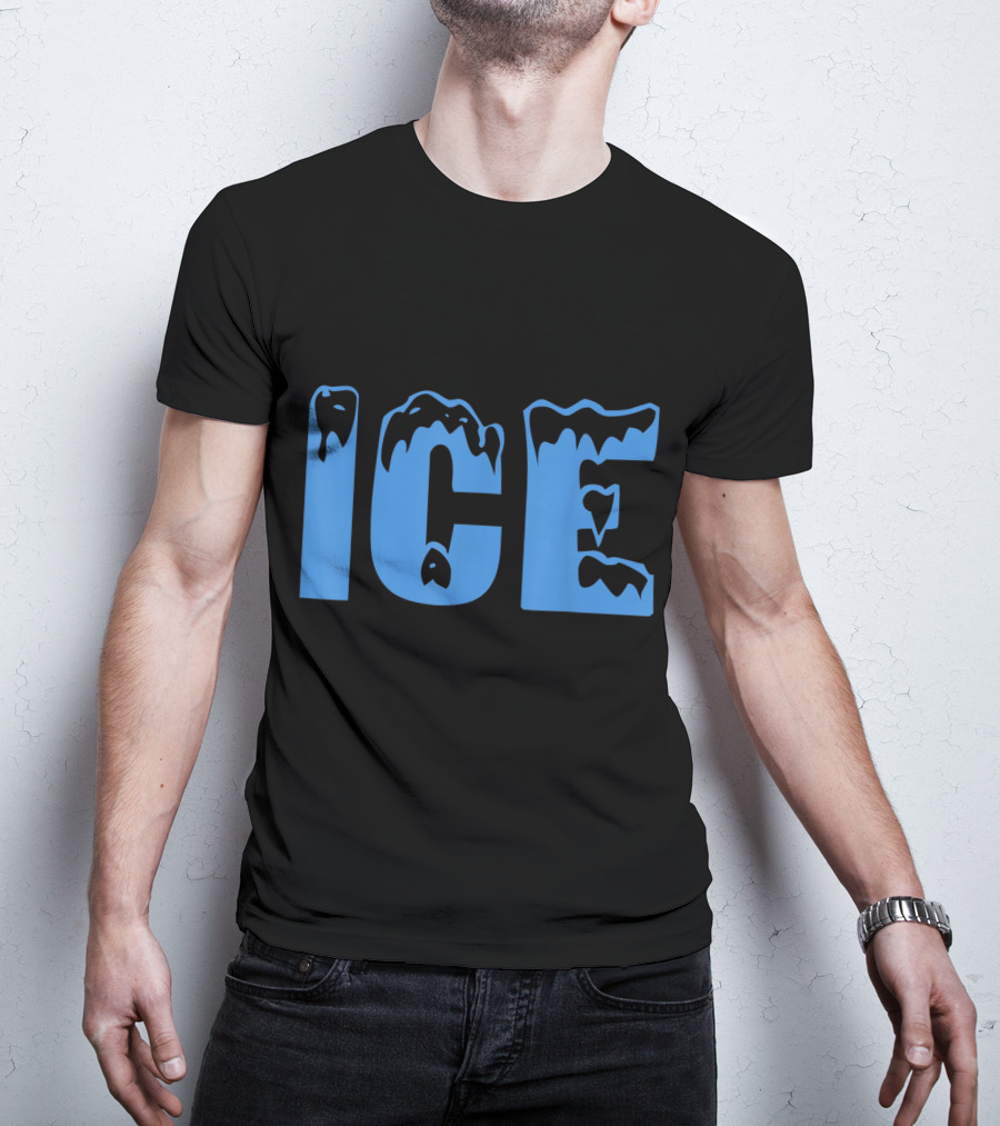Fire And Ice Frozen Lettering T-Shirt