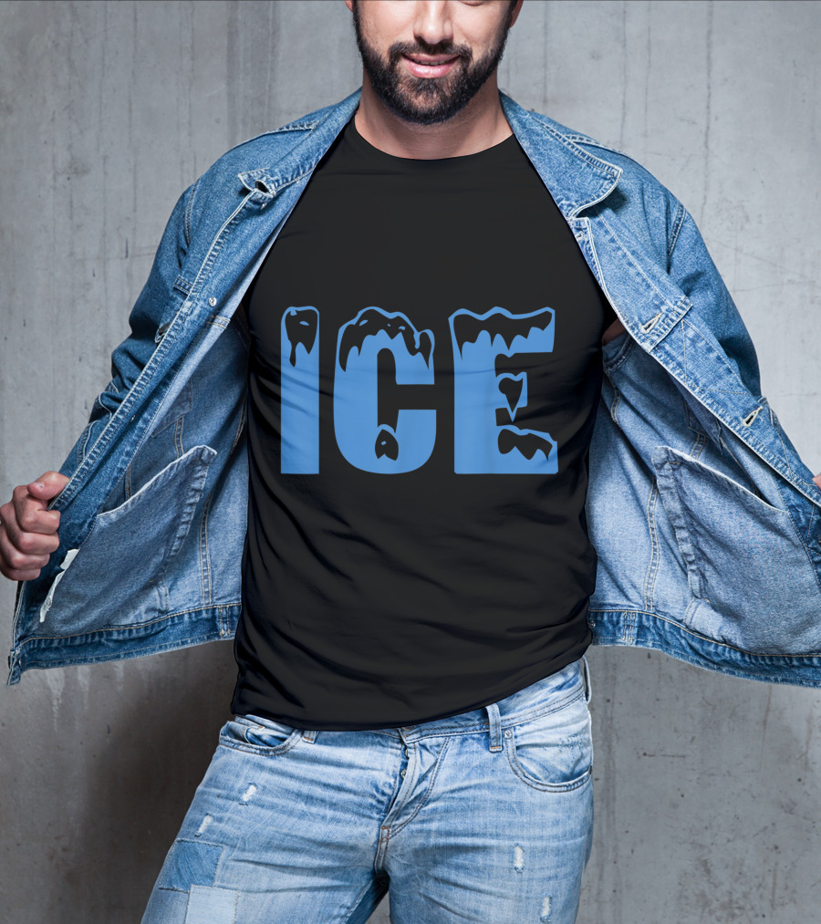 Fire And Ice Frozen Lettering T-Shirt