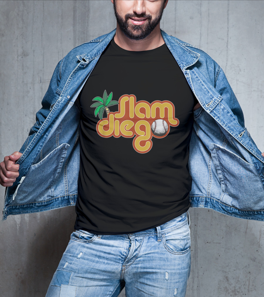 Slam Diego Baseball Palm Tree Baseball T-Shirt