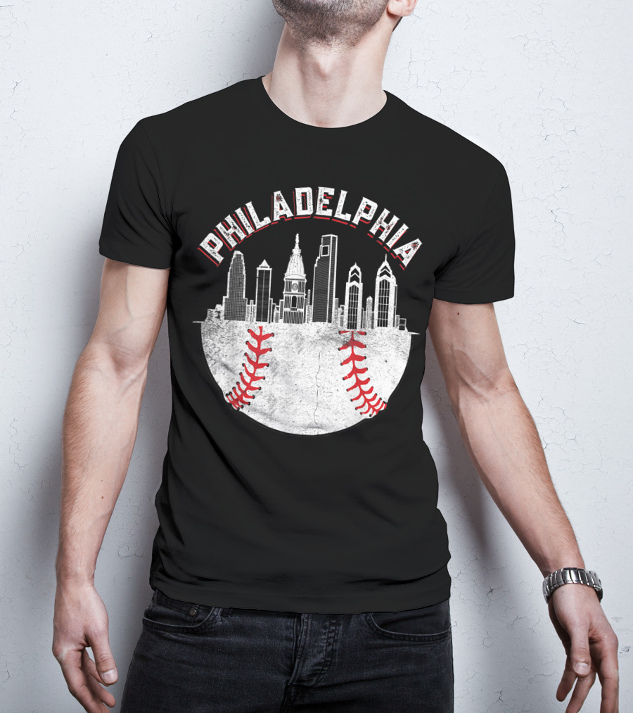 Philadelphia Skyline Baseball T-Shirt