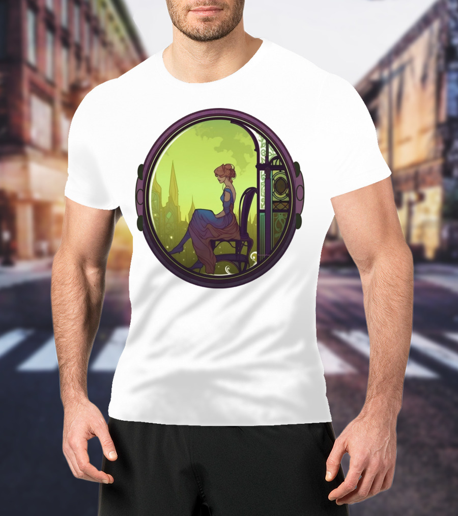Thoughtful Rest In Tranquil Art Nouveau Serenity T-Shirt