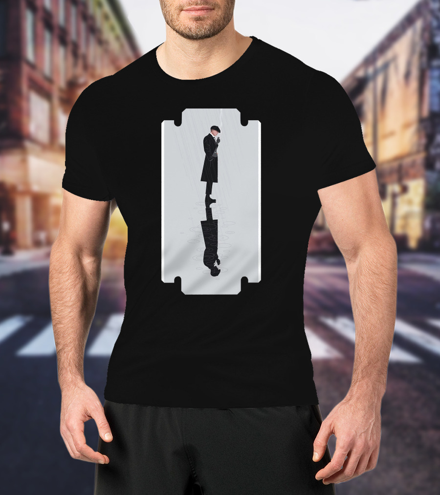 Thomas Shelby Reflective Razor Blade Shadow Image T-Shirt