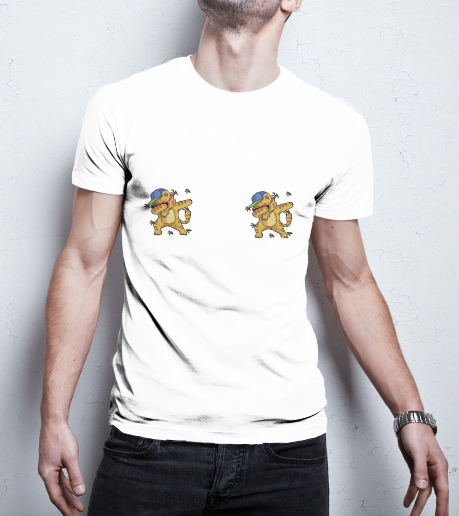 Double Dancing Dab Cats With Hats T-Shirt