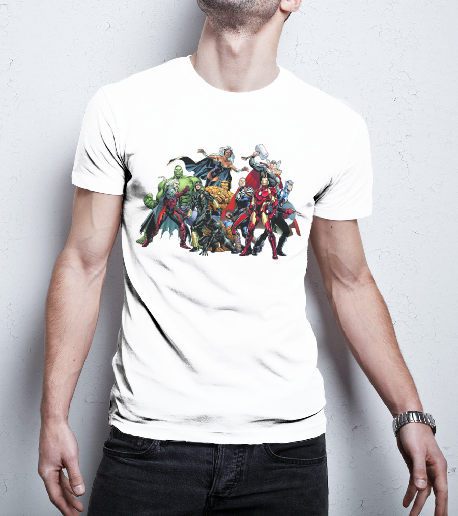 Avengers Marvel Heroes Cartoon Characters Collection T-Shirt