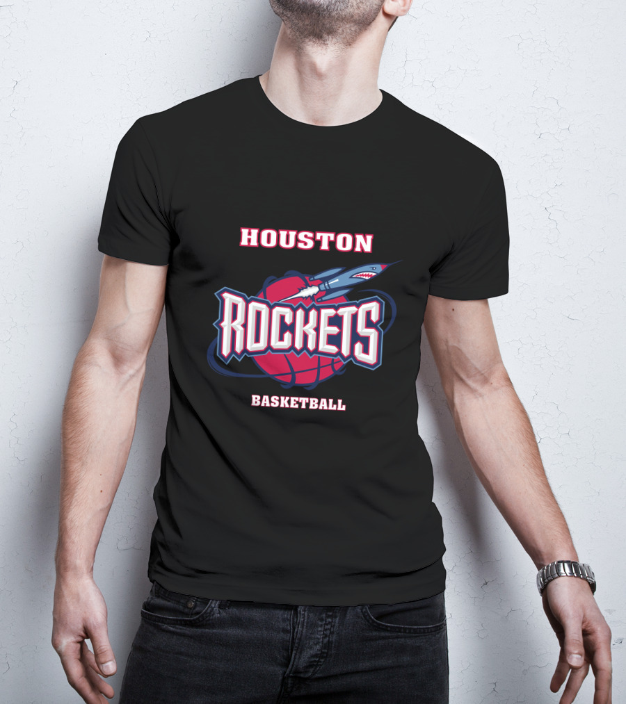 Houston Rockets Basketball Shark Rocket T-Shirt