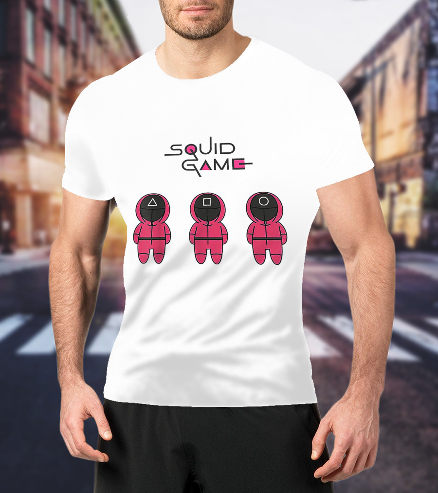Chibi Squid Game Korean Drama Horror Movie Characters T-Shirt
