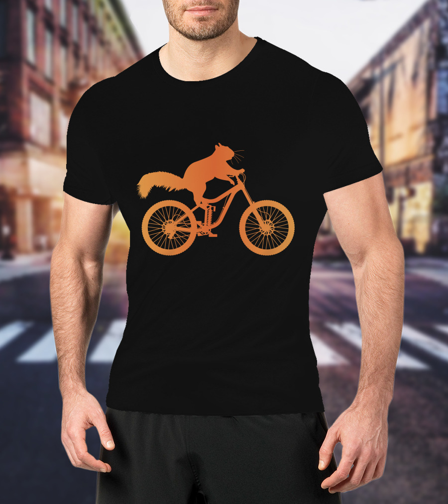 Cycling Squirrel Adventure On Mountain Bike T-Shirt