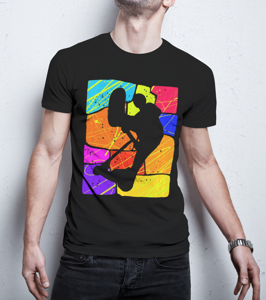 Awesome Scooter Teens Colorful Silhouette Adventure T-Shirt