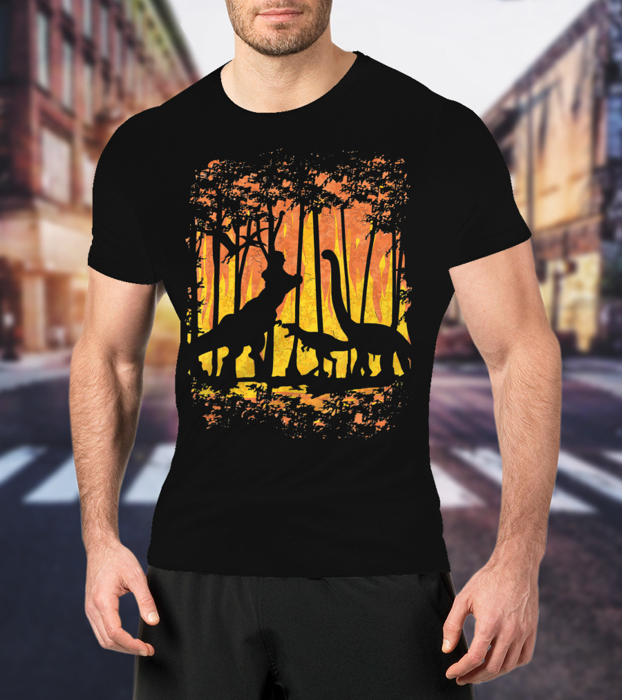 Dinosaurs Wildlife Dinos In Wild Forest T-Shirt