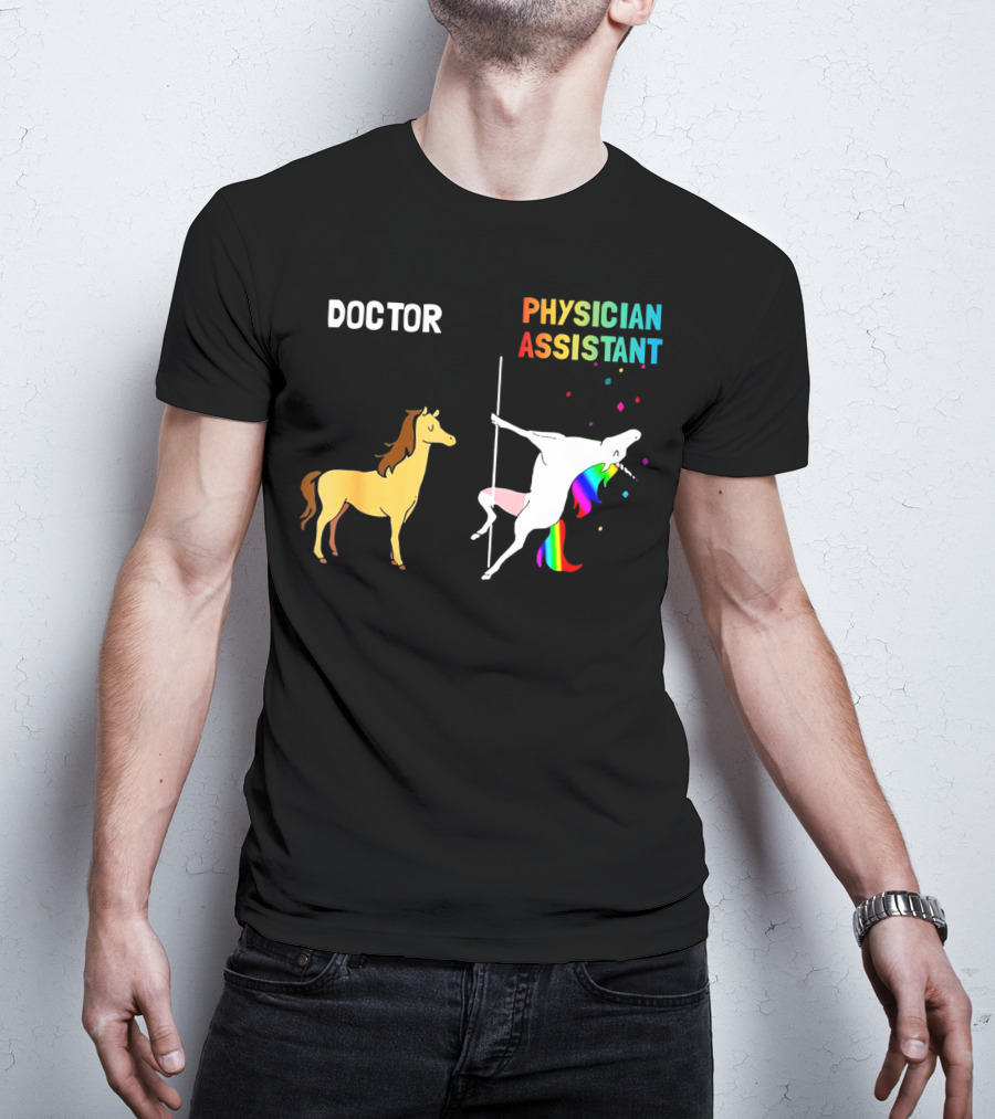 Doctor Unicorn Physician Assistant Rainbow Dance T-Shirt