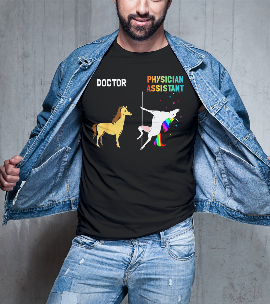 Doctor Unicorn Physician Assistant Rainbow Dance T-Shirt