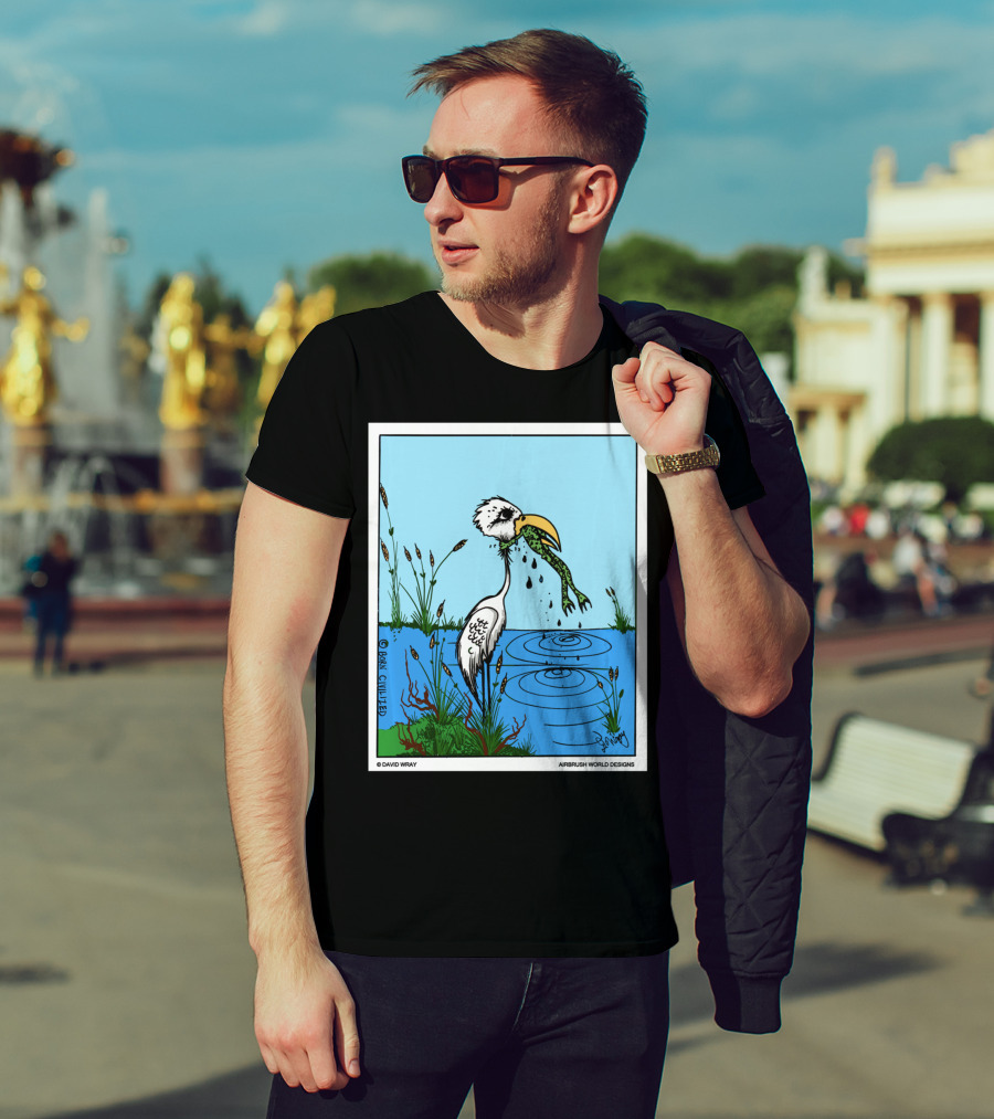 Dont Give Up Frog Bird Inspirational Cartoon By Airbrush World T-Shirt