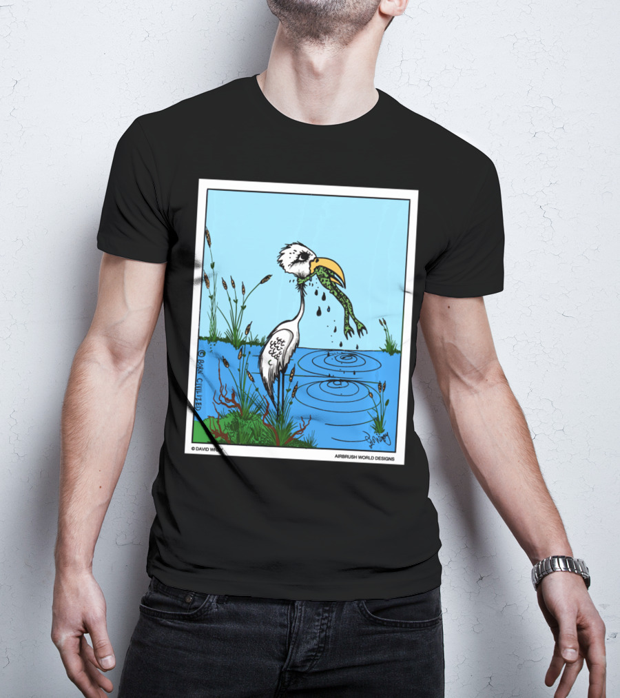 Dont Give Up Frog Bird Inspirational Cartoon By Airbrush World T-Shirt