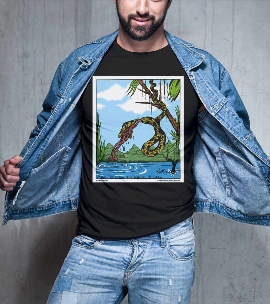 Born Civilized The Science Of Life Dont Give Up Frog Snake Reptile T-Shirt