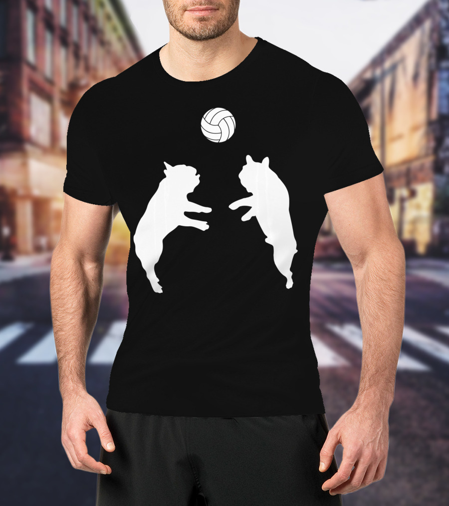 Frenchie Volleyball French Bulldog Playing Ball T-Shirt