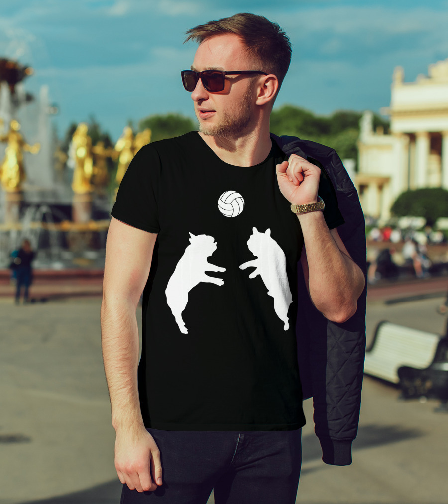 Frenchie Volleyball French Bulldog Playing Ball T-Shirt