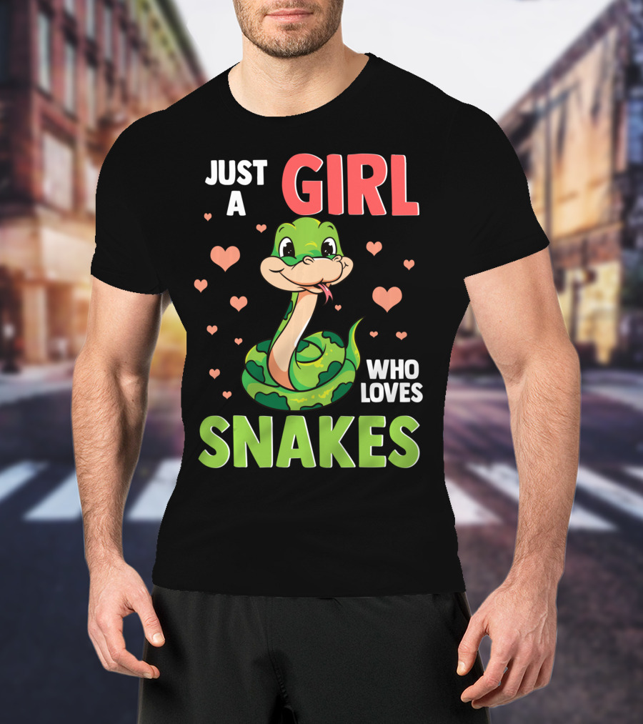 Just A Girl Who Loves Snakes Herpetology Pythons Snake T-Shirt