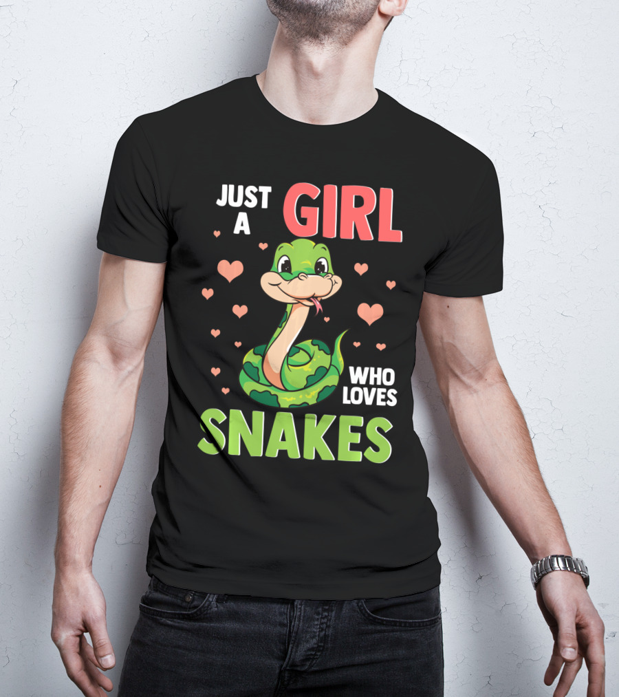 Just A Girl Who Loves Snakes Herpetology Pythons Snake T-Shirt