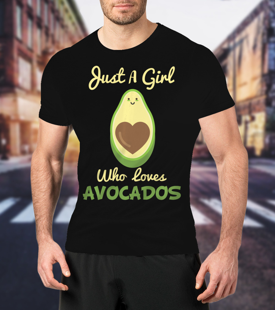 Just A Girl Who Loves Avocados Cute Heart-Faced Avocado T-Shirt
