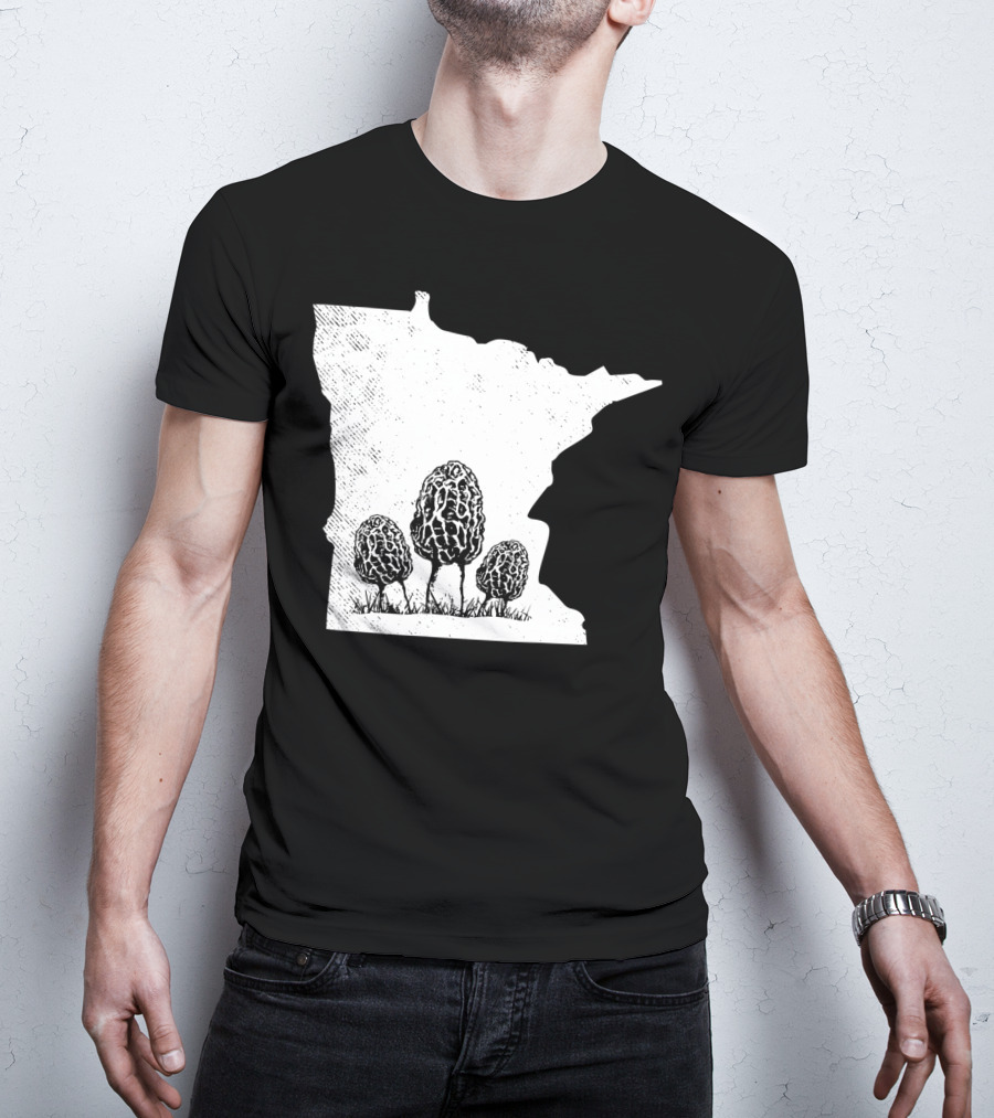 Minnesota Morel Mushroom Hunting Foraging Shrooming Hunter State Map T-Shirt