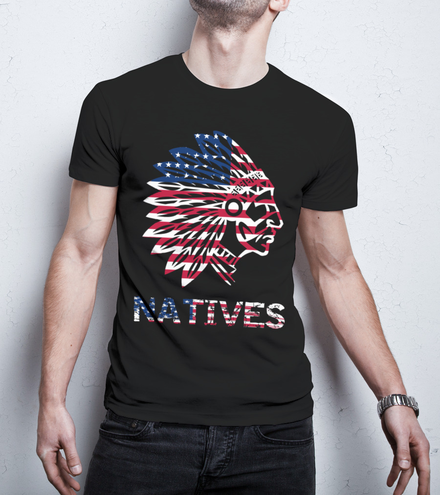 Native American Chief Natives USA Flag T-Shirt