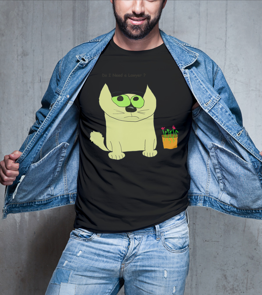 Do I Need A Lawyer Cat With Plant T-Shirt