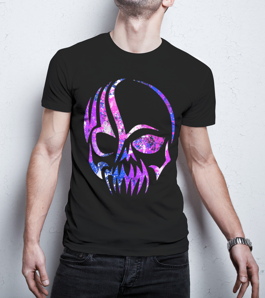 Purple Blue Skull Alien Aesthetic Video Games T-Shirt