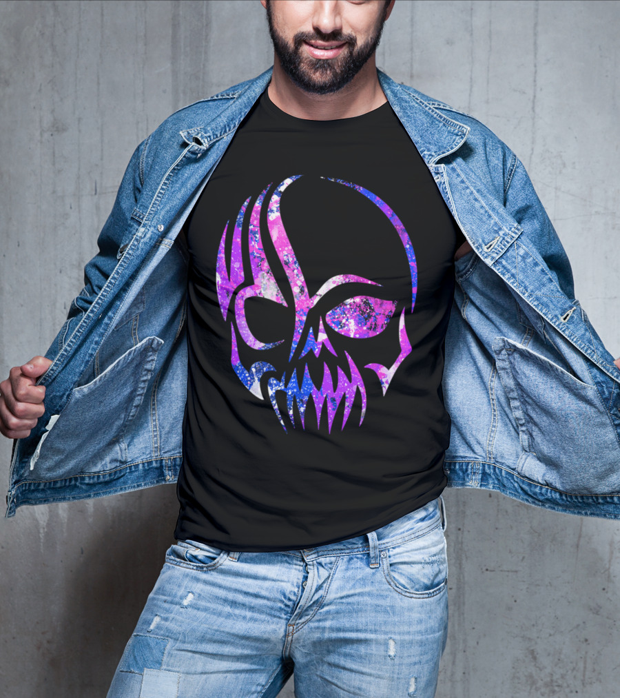 Purple Blue Skull Alien Aesthetic Video Games T-Shirt