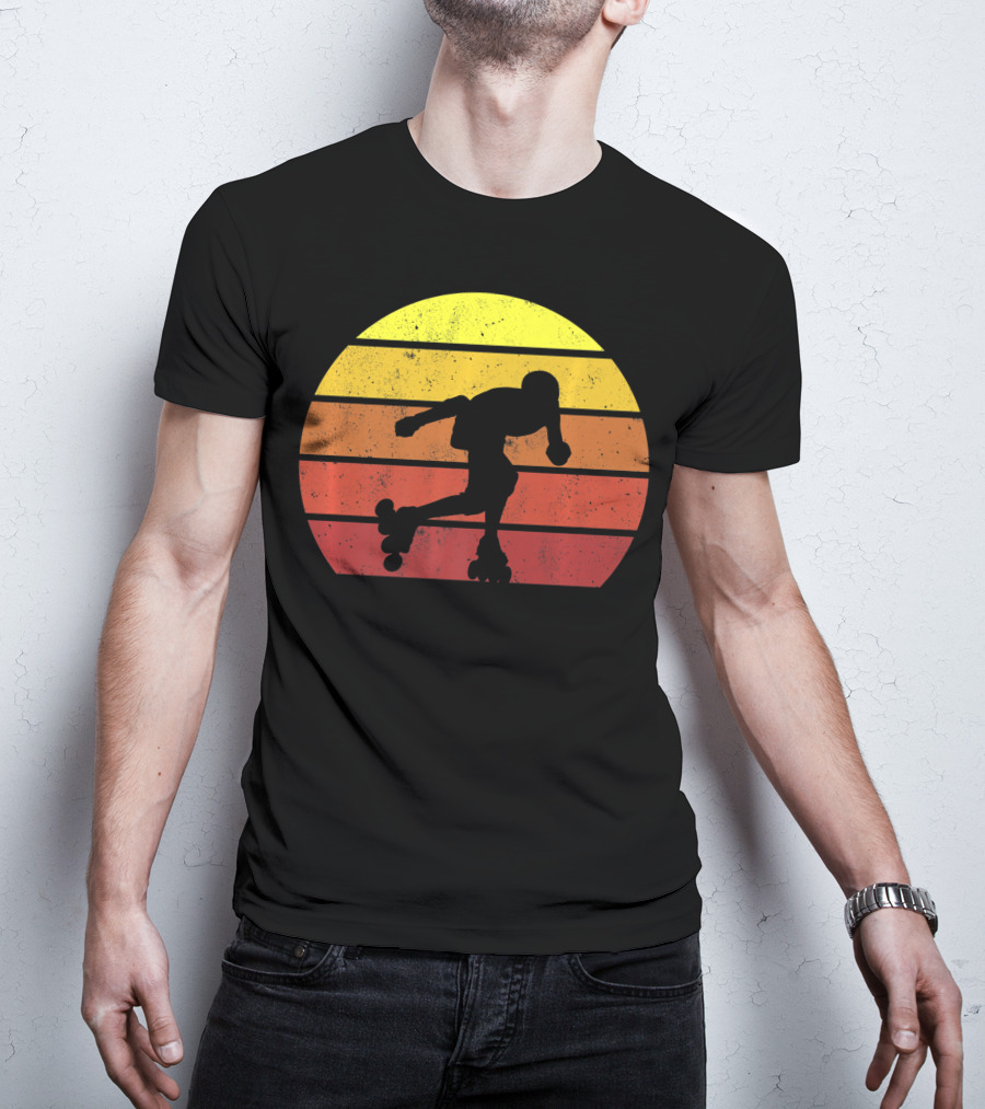 Retro Roller Skating Silhouette 70s 80s T-Shirt