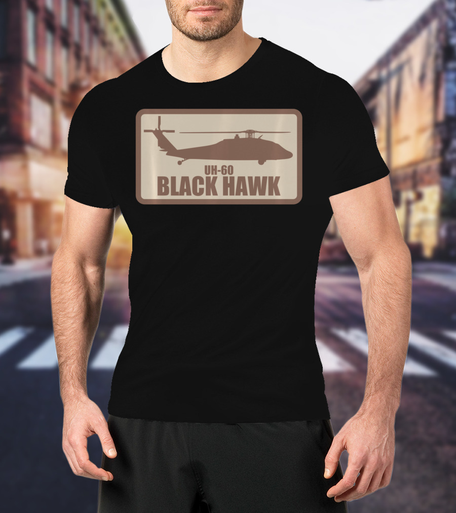 UH-60 Black Hawk Desert Subdued Patch Helicopter T-Shirt